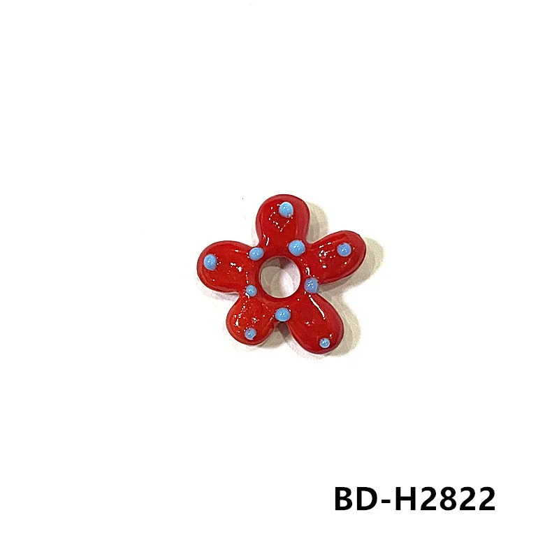 2Stück Dopamine farbige hohle Blumen Glasperlen INS Mini Blumen Charm Anhänger DIY Handgemachte Schmuckzubehör Bastelzubehör für Handwerker Perfektes Feiertagsgeschenk zur Armbänder Halsketten Herstellung – Detail 25