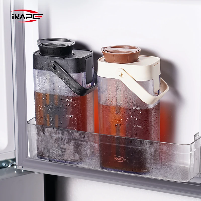 IKAPE 1L Cold Brew Coffee Maker Juice Tea Filter Water Kettle Home, Detachable Design Coffee Pot,Outdoor Camping Water Bottle