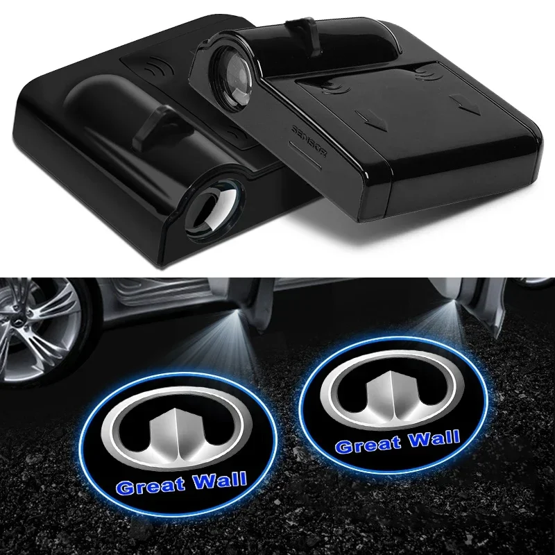 1/2pcs LED Car door universal projector high-definition welcome lights For Great Wall Hover H5  Safe M4 Wingle 5 Deer Voleex C30