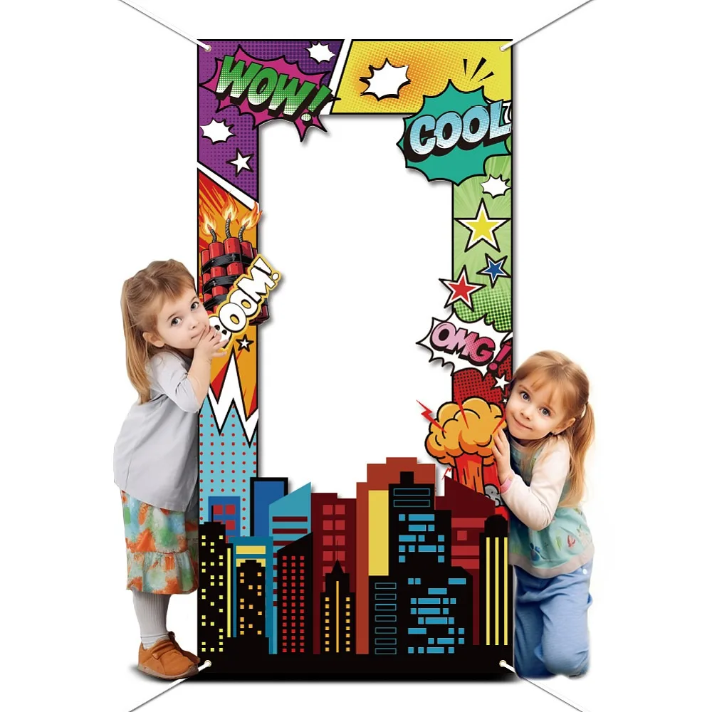 Polyester Photo Backdrop for Party Decoration with Plastic Non-Trace Wall Picture Hooks and Iron Curtain Clips Rectangle