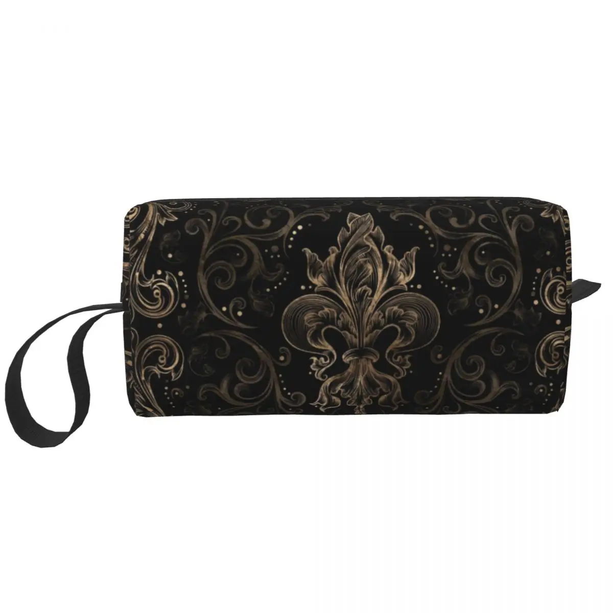 

Custom Fleur-de-lis Toiletry Bag Women Lily Flower Symbol Cosmetic Makeup Organizer Ladies Beauty Storage Bags Dopp Kit Box Case