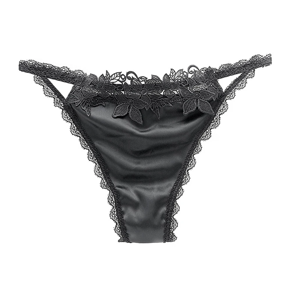Panties Underwear Seamless Ladies Slight Strech Underwear Women Sexy Shiny Satin G-string Lace Knickers Druable