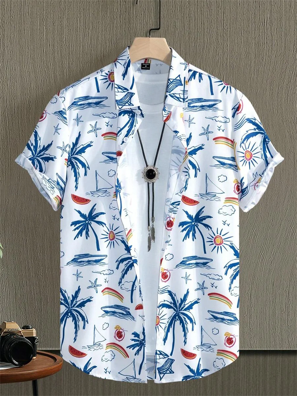 Palm Trees 3D Print Casual Oversized Harajuku Fashion Shirt Men's Hawaiian Shirt Men's Clothing Elegant Mens Shirts