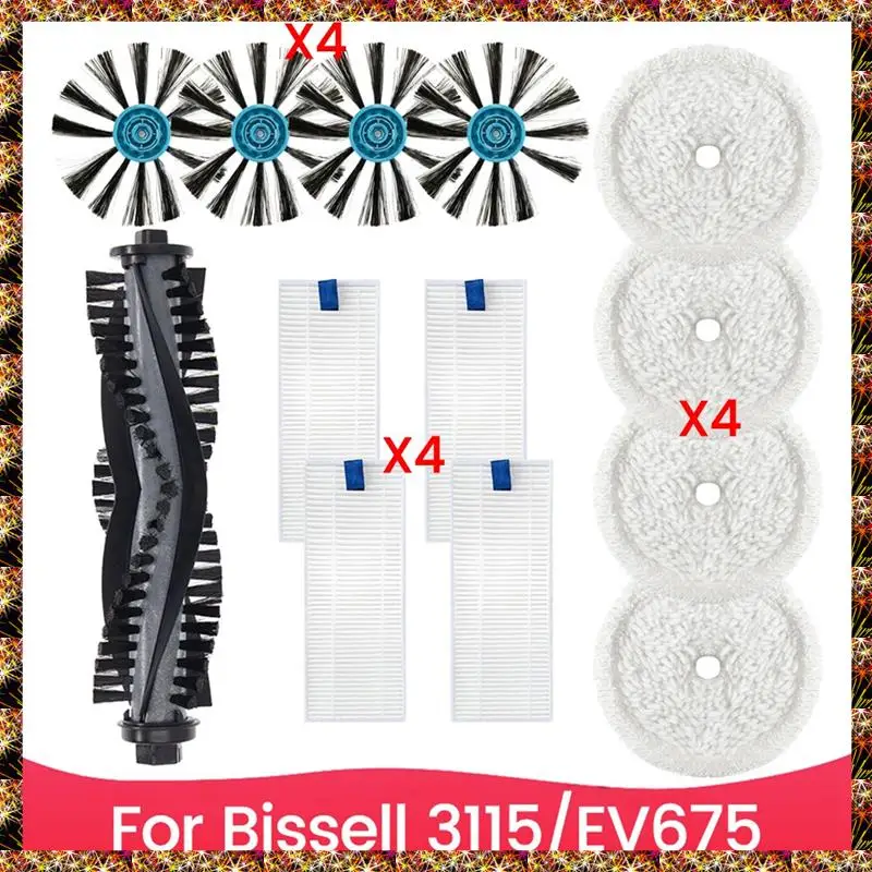 BTCL 13PCS เครื่องดูดฝุ่นแปรงกรองและผ้าซับชุดสําหรับ Bissell 3115 EV675 เครื่องดูดฝุ่นอุปกรณ์เสริมอะไหล่