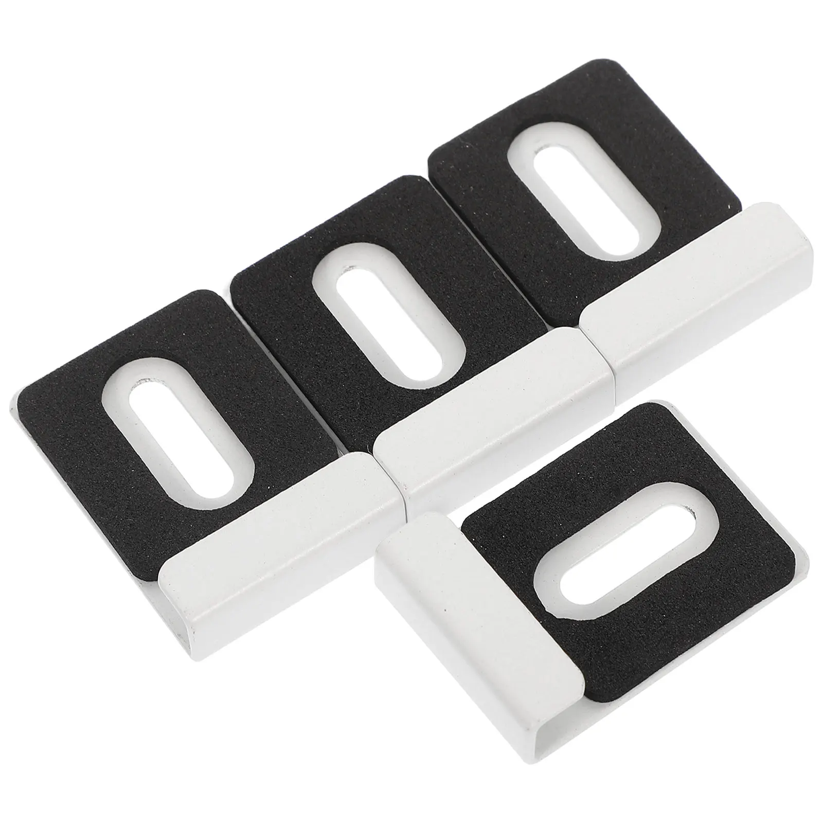 

4Pcs Stainless Steel Mirror Holders Clips Wall Mounting Hardware Rust Resistant Modern Design Secure Fit Adhesive Pads Included