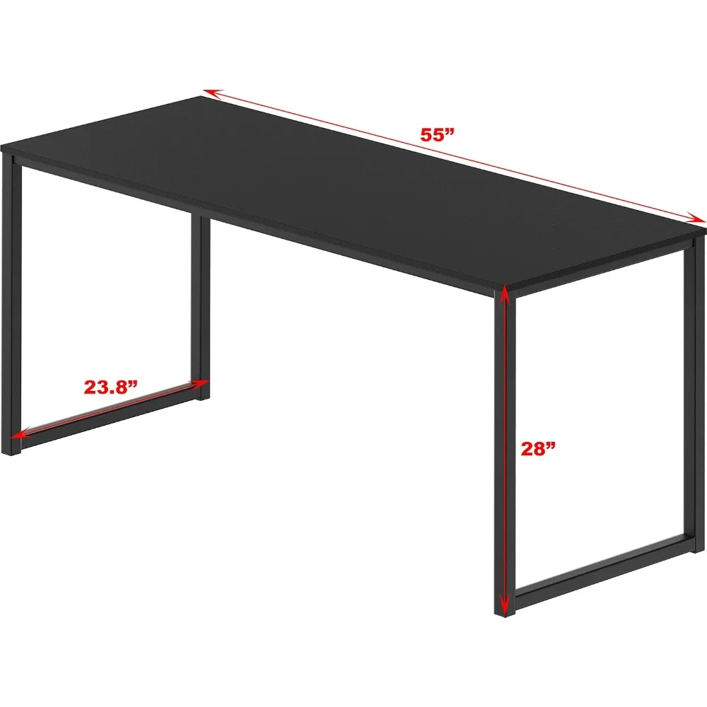 SHW-Mesa do computador preto profundo, escritório doméstico, 55 ", 24"