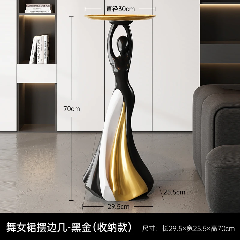 Art ornaments floor-to-ceiling light luxury high-end living room side few sofas next to TV cabinet home decoration fairy garden
