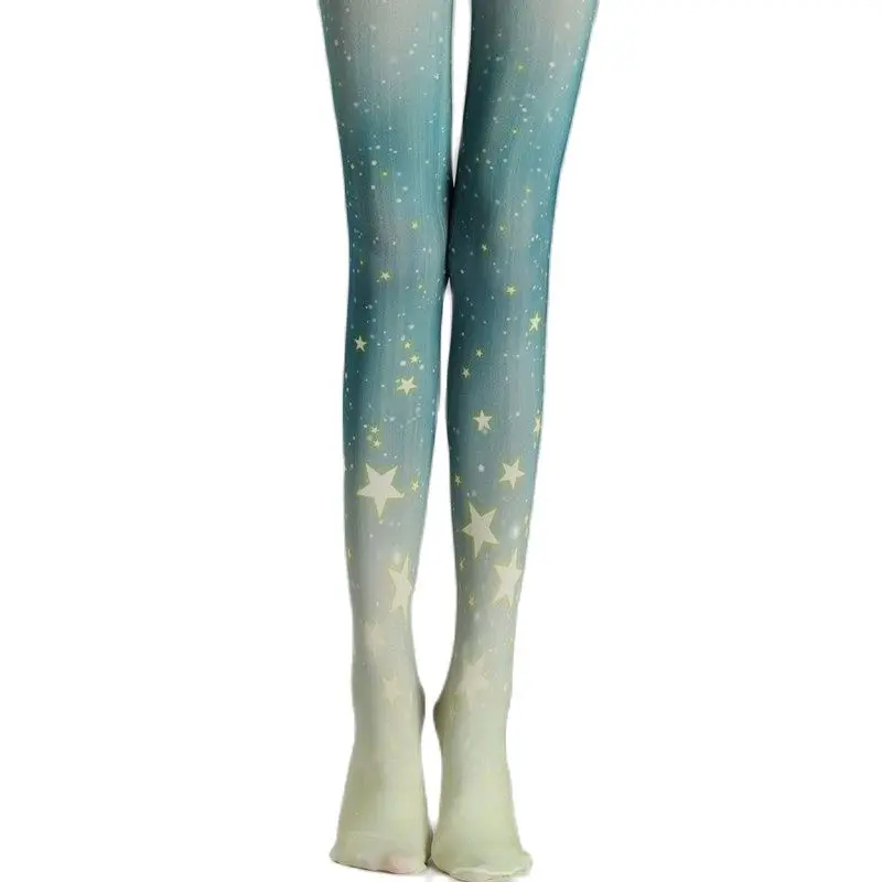 

Market Store Women Pantyhose Star Print Tights Women Winter Thermal Leggings Stockings Lolita