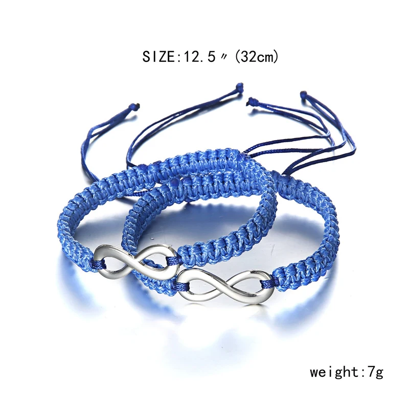 2 pcs New Retro Infinity Handmade Bracelet Set Friendship Bracelet Set Men Couples Bracelets & Bangles Set Infinity Jewelry
