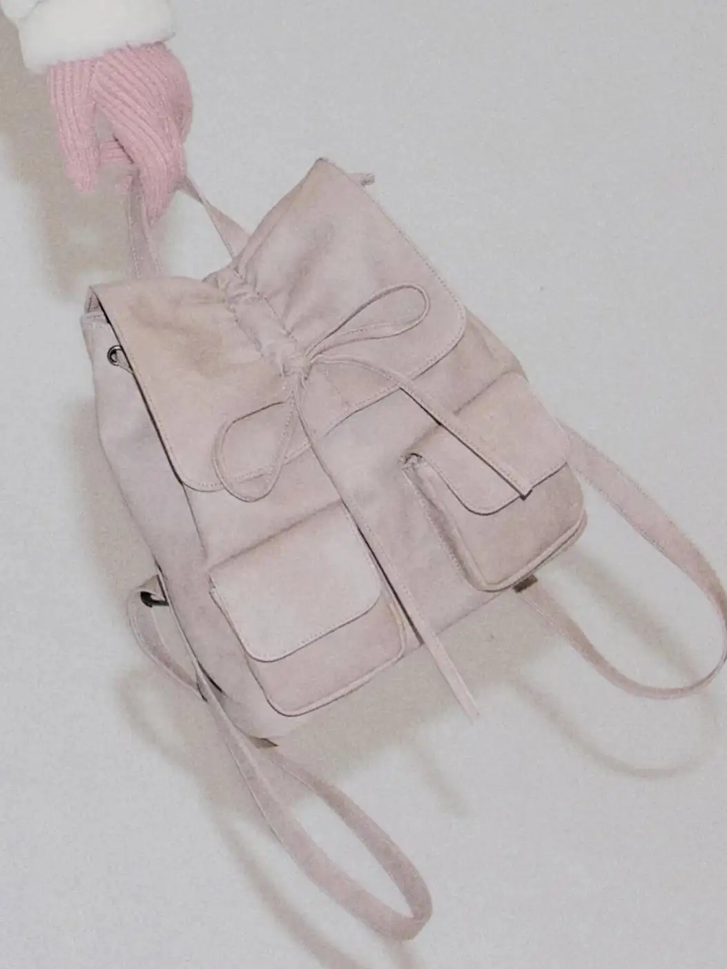 

Casual oulder Bag for Women with Knot Pleated Multi-ket School Bag Versatile And Sli Korean Sle Handbag