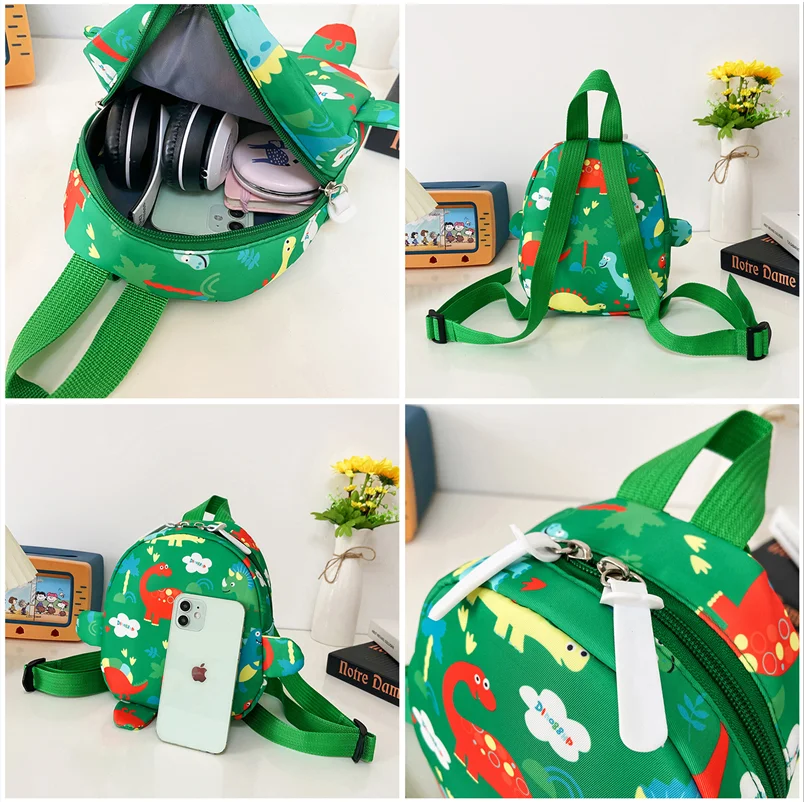 2022 New Children Small Cartoon School Bags Lovely Dinosaur Nylon Kids Backpacks Girl Boy Snack Bag In Kindergarten