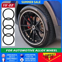 4PCS Automotive Alloy Wheel Protector Ring Anti-Scratch HubCap Patch R15 R16 R17 R18 R19 R20 R21 R22 Full Rim Cover Accessories