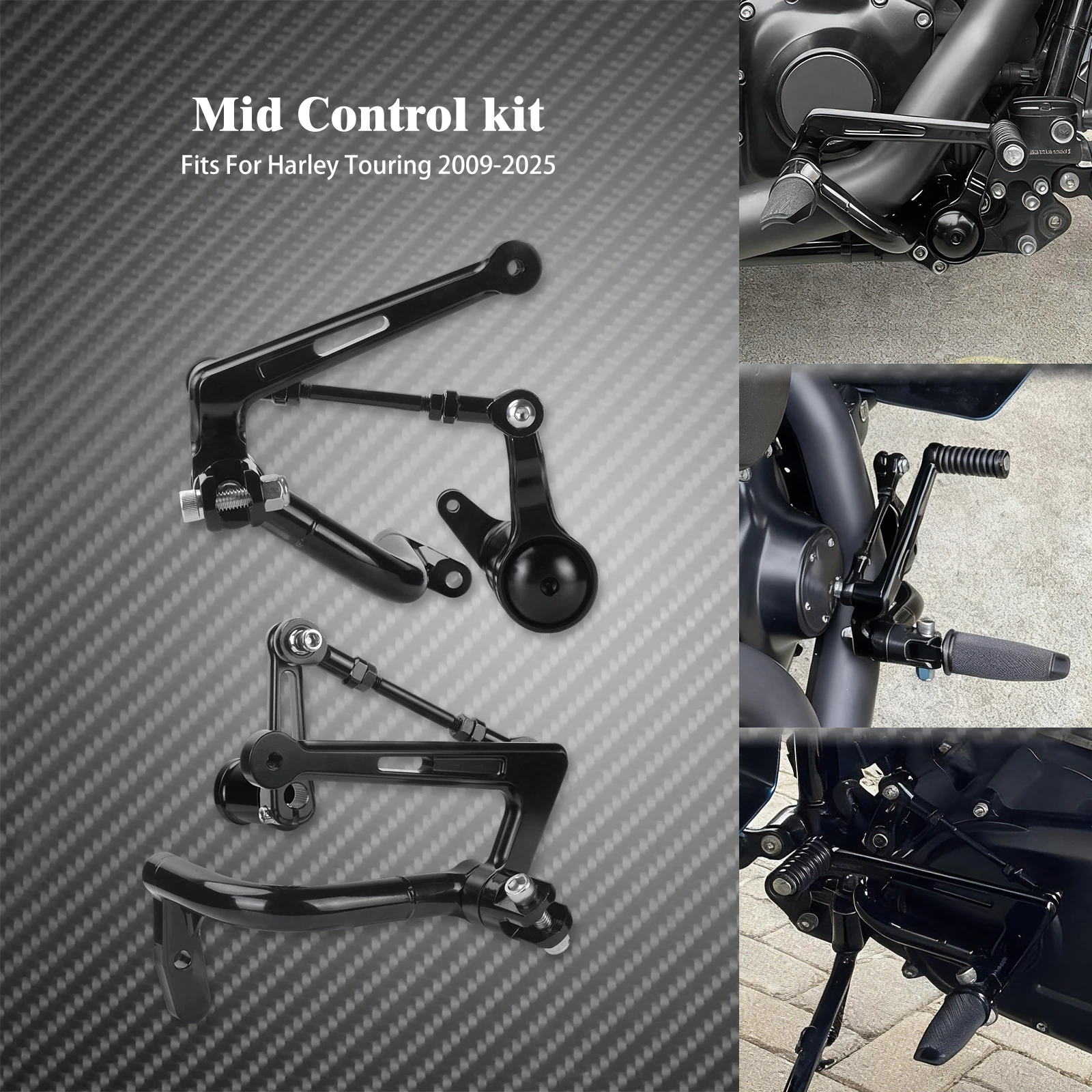 Motorcycle Mid Control Kit Shift Linkage Brake Bracket Set For Harley Touring Street Electra Glide Ultra Limited FLHR 2009-2025
