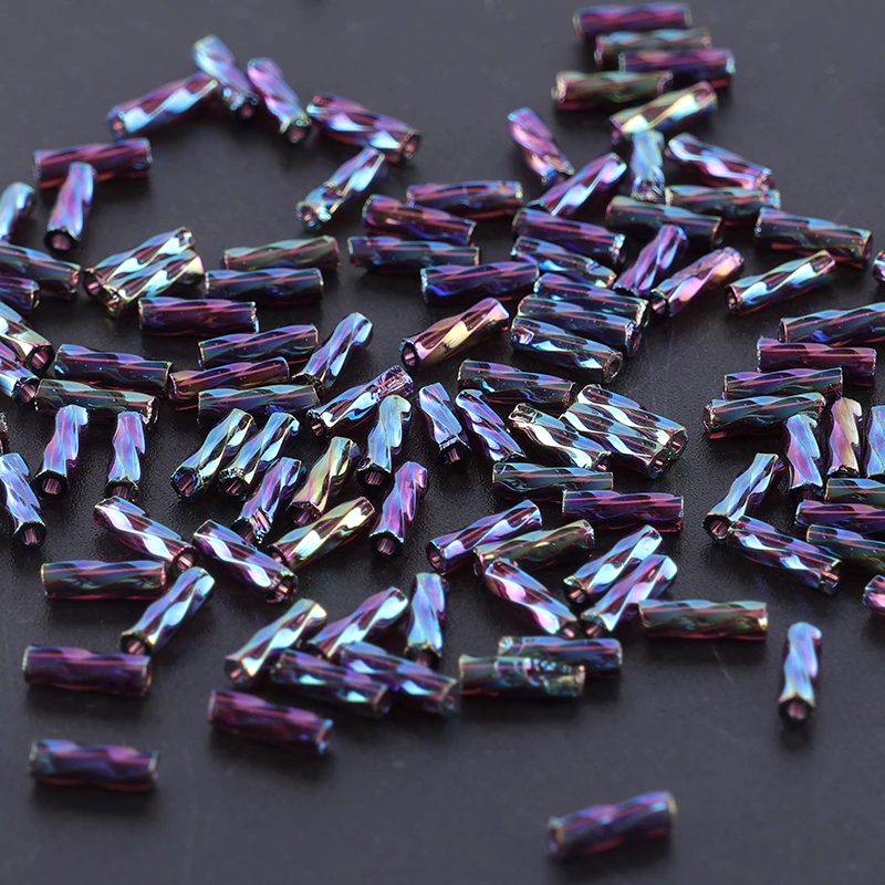 Importiert aus Japan, MGB 6MM Spiral Dazzling Colorful Tube Beads 10g Tube, für Kleidung, Kopfschmuck, Haarspangen, Ohrringe, DIY-Zubehör. – Detail 1