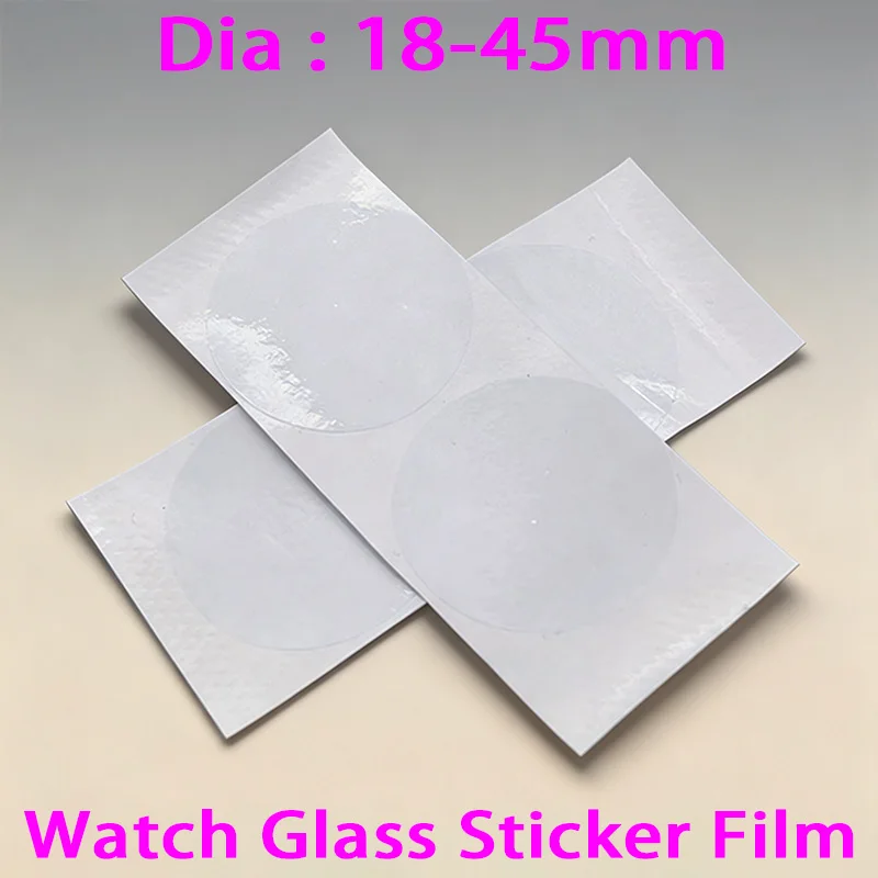 Watch Glass Sticker Film Transparent Protective Film No Glue No Trace After Tearing For 18-45MM Watch Case Glass Dust-Proof Film
