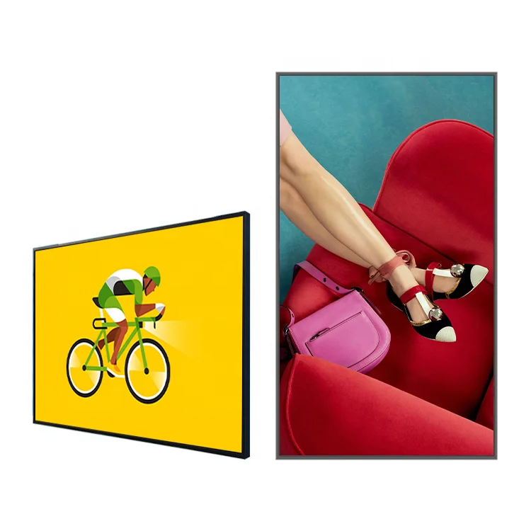Ultra Slim Wide Screen Android Wifi Network Indoor Advertising Screen 2K 4K Elevator 43