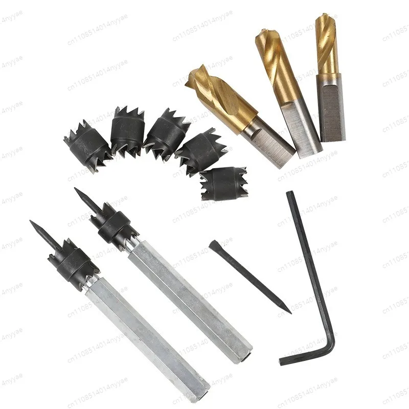 Spot Weld Cutter Set 13-Piece HSS Drill Bits 3/8 Inch Double Sided Rotary Removal Tool with 1/4 Hex Shank for Auto Body Repair