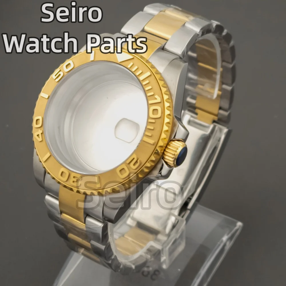 

40mm NH35 case oyster strap band gold silver stainless steel for NH34 NH35 NH36 movement 28.5mm dial sub gmt yacht watch case