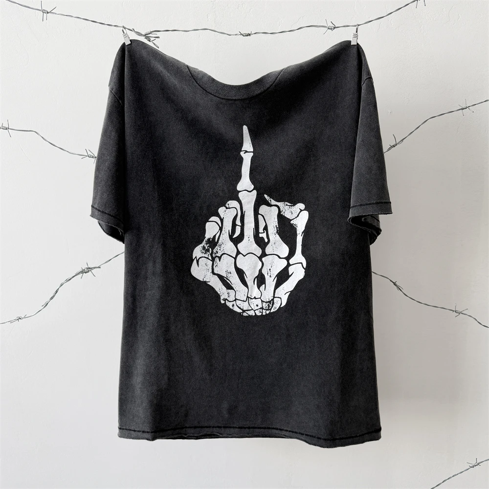 Vintage Saint Punk Chopper Rebel Motorcycle Skeleton T-Shirts Men Women High Quality Tee T Shirt
