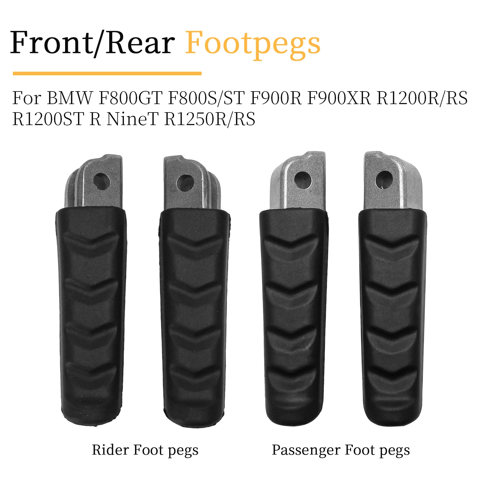 

1 Pair Front /Rear Footrests For BMW F800GT F800S/ST F900R F900XR R1200R/RS R1200ST R NineT R1250R/RS Passenger/Rider Footpegs