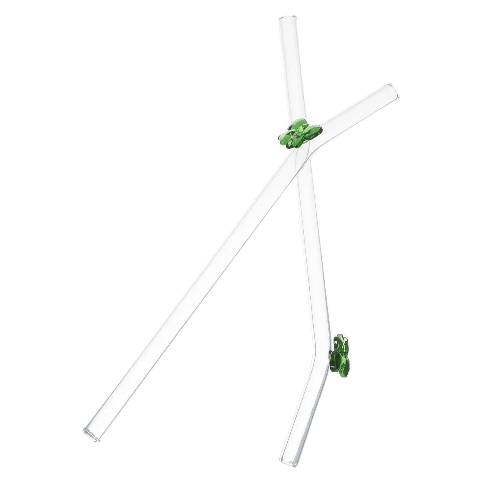 

2Pcs Decorative Bow Glass Straws Reusable Cute Glass Drinking Straws for Juices Smoothies Teas Special Events Juice Straw