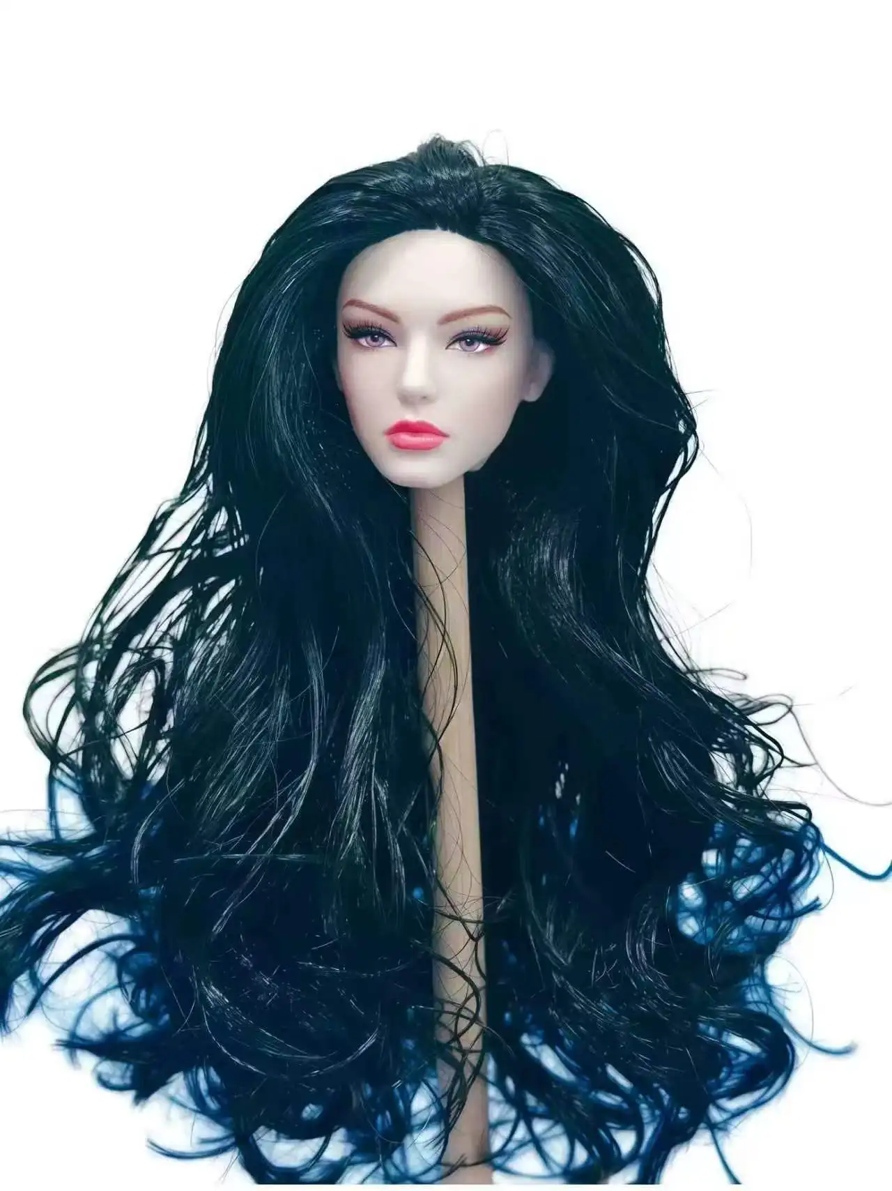1/6 Scale Collectible Supermodel Head with Multi-Hair Color Styles Optional  Straight Hair Customization Doll for Enthusiasts