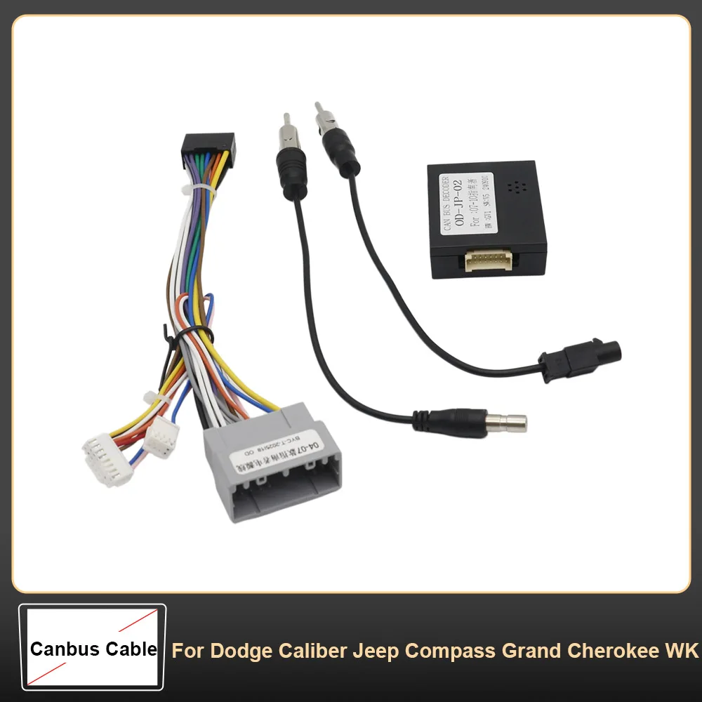16 Pin Car Wiring Harness Canbus Box Decoder Adapter OD-JEEP-02 For Dodge Caliber Jeep Compass Grand Cherokee WK