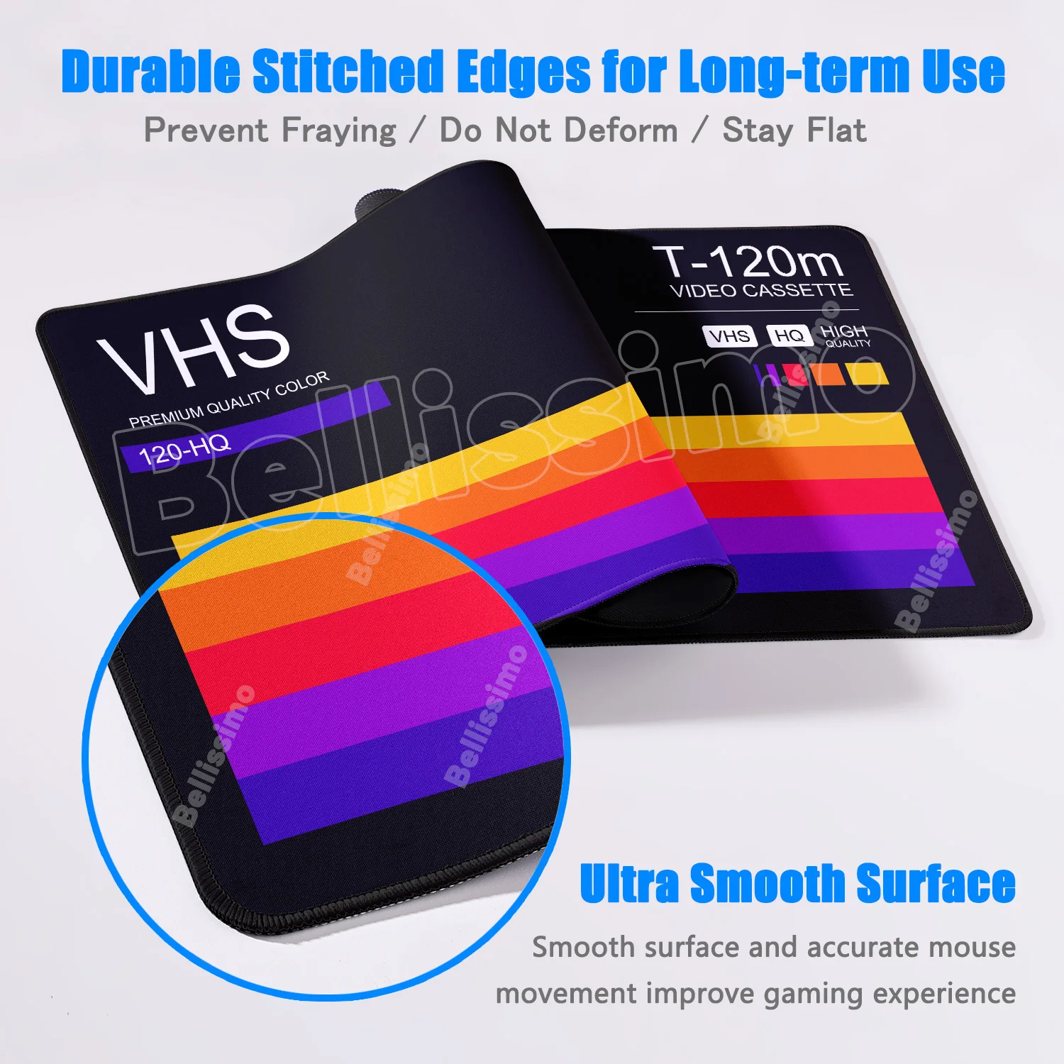 ألعاب الكمبيوتر الحصير VHS مسند الماوس كبير ريترو ستايل حصيرة مكتبية حامي لوحة ماوس الألعاب Xxl مكتب ديكور للطاولات لوحة المفاتيح وسادة طويلة #3