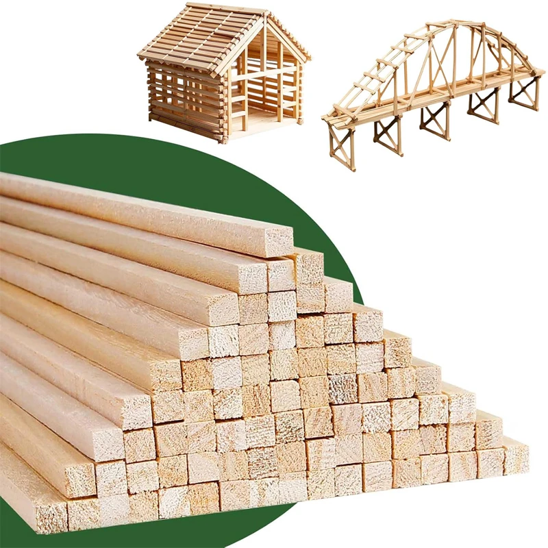 

50cm length Balsa Stick Balsa Wood Craft Square Cudgel Model Building Carving DIY Handicraft Making Accessories Stic 2/3/5/10mm
