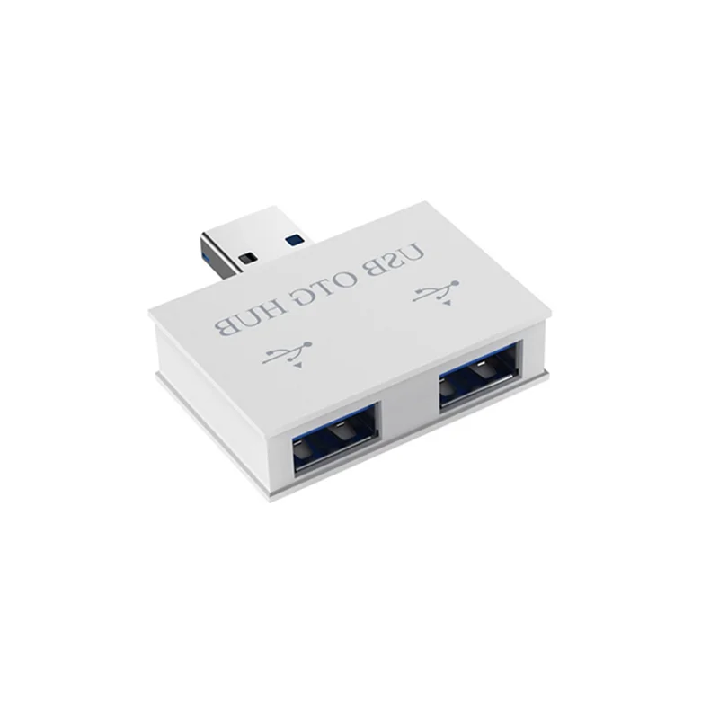 Konverter adaptor Hub USB pria ke pengisi daya ganda 2 Port untuk Aksesori komputer PC Hub pembagi USB 2.0 2 Port, B