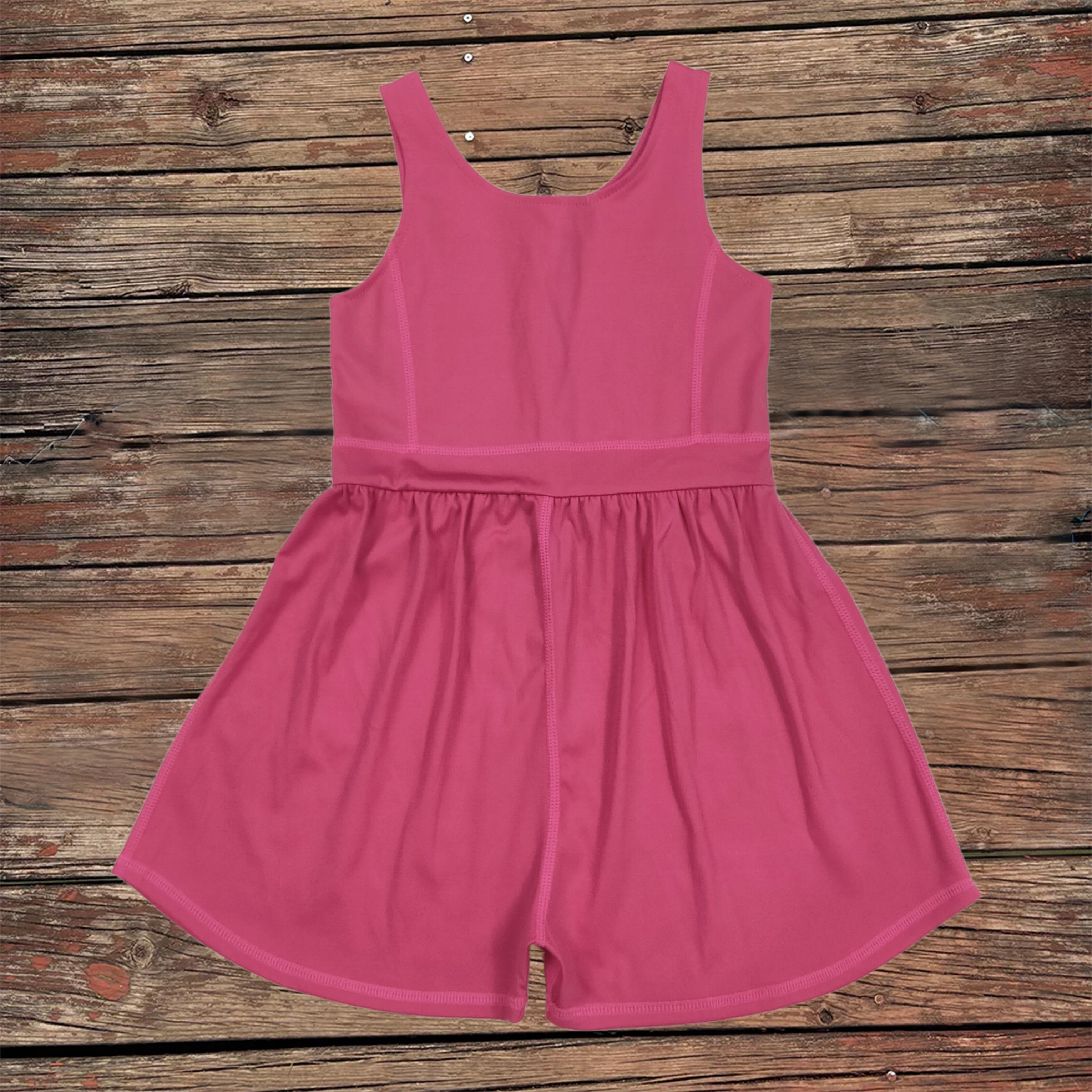 

Wholesale Baby Girls Hot Pink Sleeveless Yoga Active Wear Jumpsuits Toddler Kids Children Clothes Infant Overalls Bell Pants