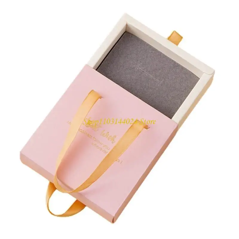 N5KE Luxury Portable Jewelry Drawer Box Gift Box with Ribbon Jewelry Box for Women