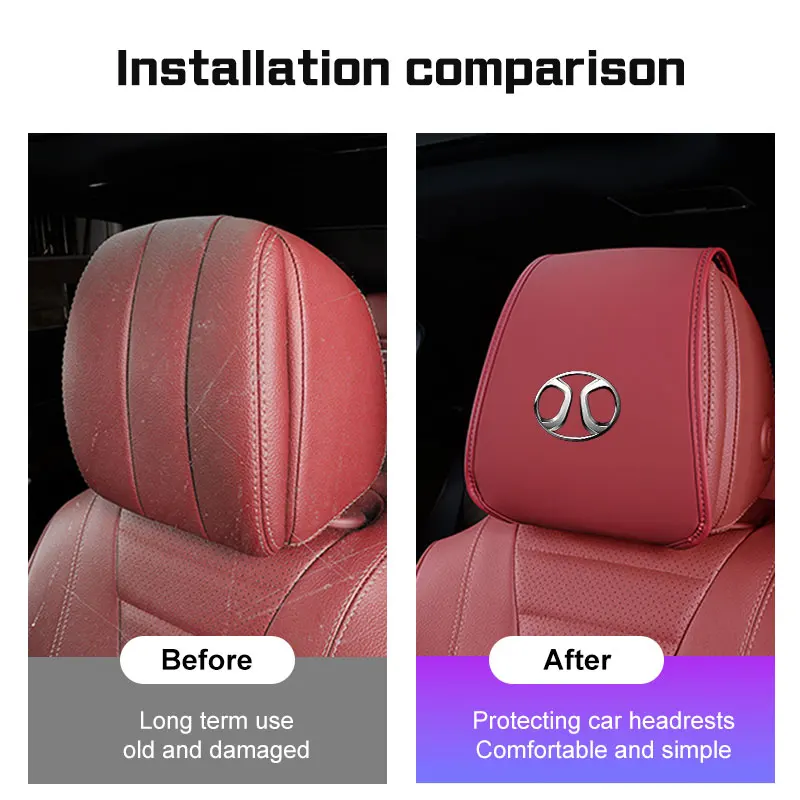 Car Seat Headrest Protective Cover For Baic Senova X7 X35 X55 X65 D50 Beijing BJ90 BJ40 BJ60 Neck Pillow Headrest Storage Cover