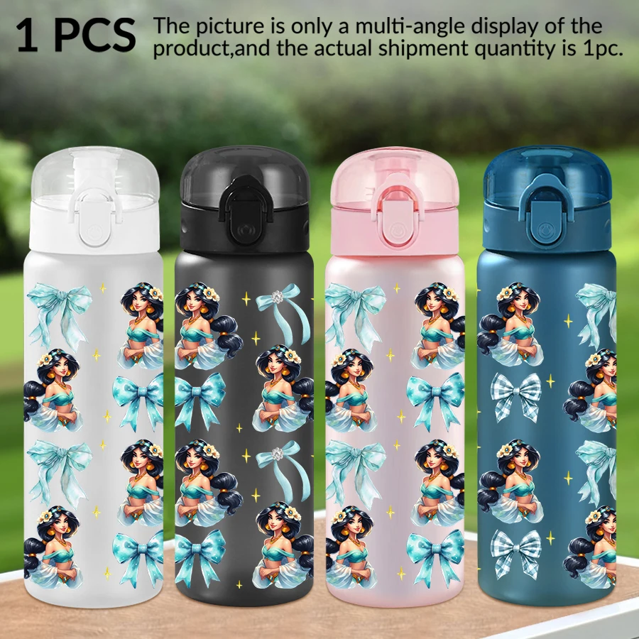 

1Pc Disney Princess Jasmine Bow Pattern 26oz Plastic Water Bottle Outdoor Sports Water Cup Birthday/Homecoming Gift