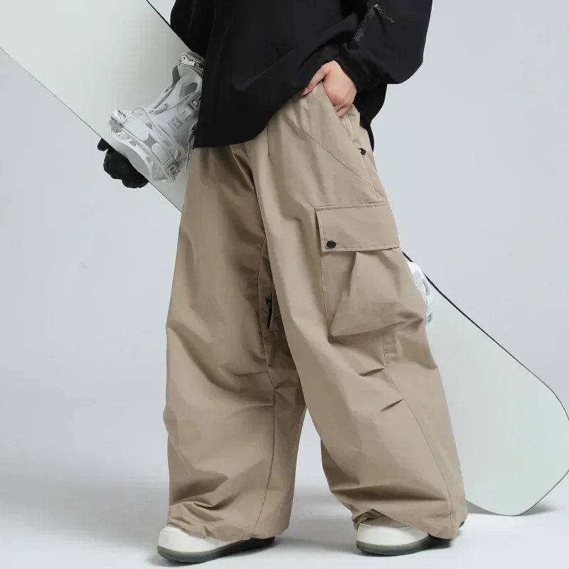 GSOU SNOW New2025 Uomini di Inverno All'aperto Pantaloni Da Neve Delle Donne Allentato Snowboard Indossare Impermeabile Antivento Pantaloni Da Sci Caldo Sci Femminile