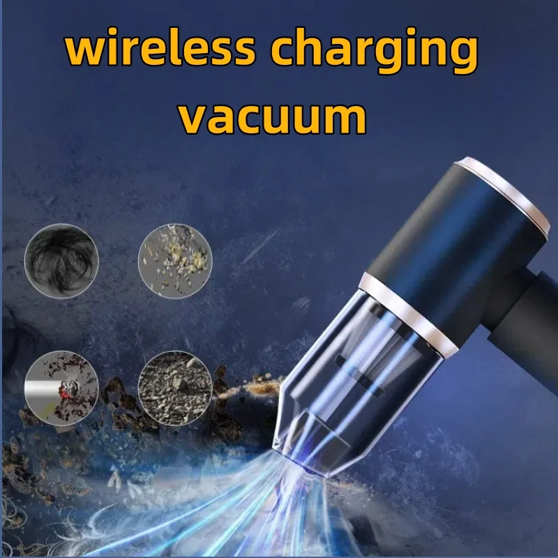 1 Set Strong Car Vacuum Cleaner Wireless Charging Handheld Suction Blowing All-in-one Machine for Household Car Cleaning Tools