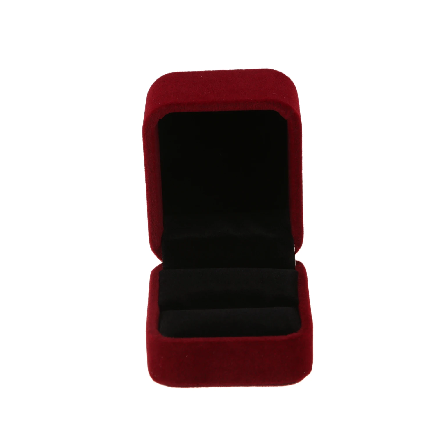 Classic Velvet Engagement Ring Box (Dark Red)