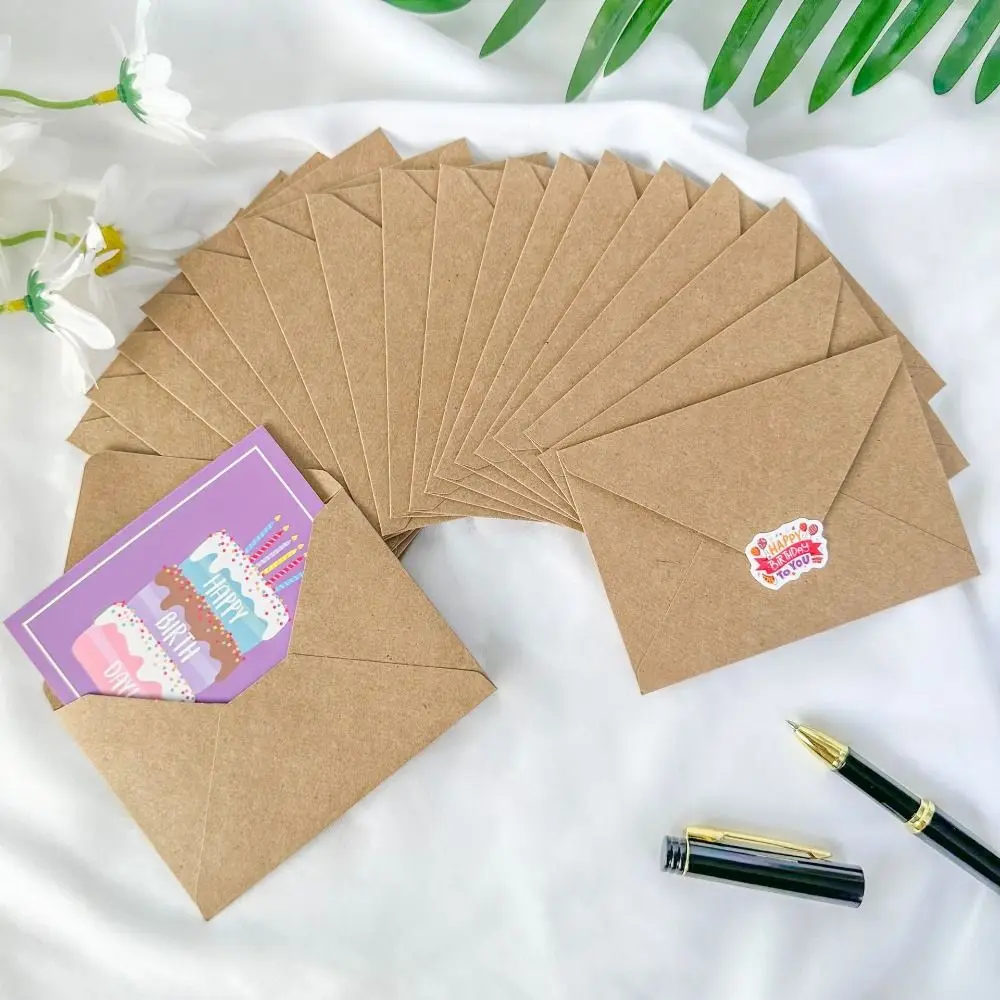 20pcs Combination Set Birthday Greeting Card Blessing with Envelope Happy Birthday Card DIY Handwriting Message Cards