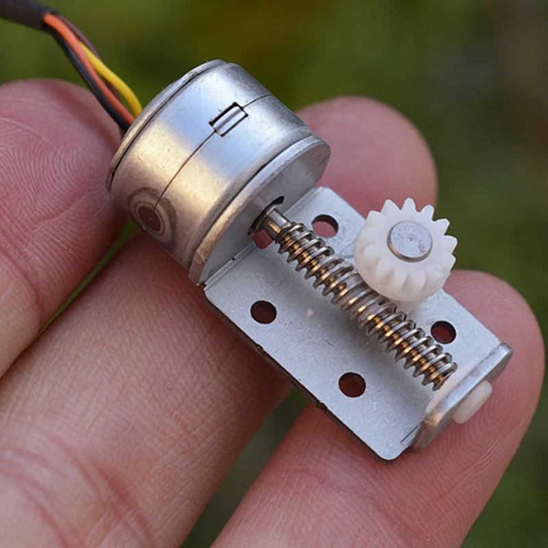 15mm 2-Phase 4-Wire Stepper Motor Metal Stepping Motor Linear Screw Shaft Rod Block 13 Teeth Plastic Gear DIY Camera Monitor