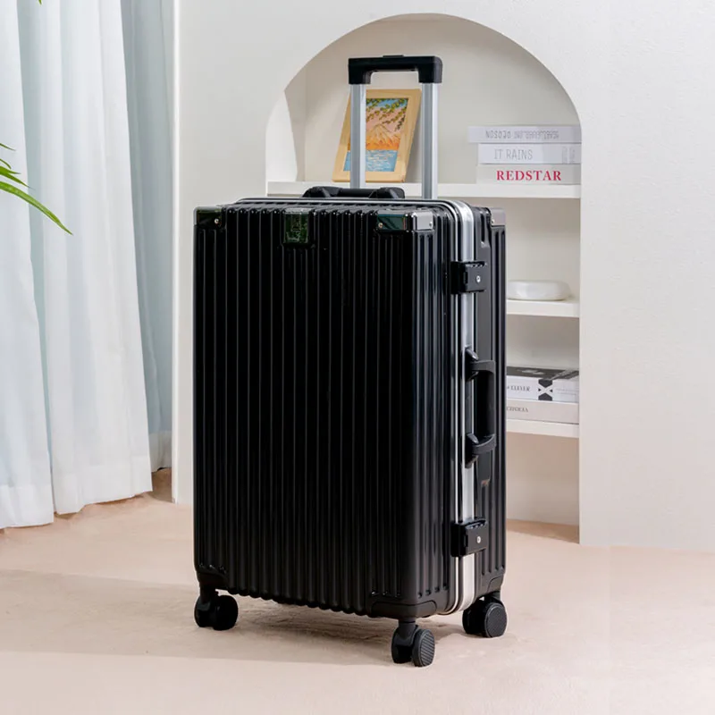 حقيبة عصرية بإطار من الألومنيوم 20/22/24/ 26 في حقيبة تروللي بعجلات بدون سحاب مع عجلات دوارة وأمتعة قفل مجمع #6