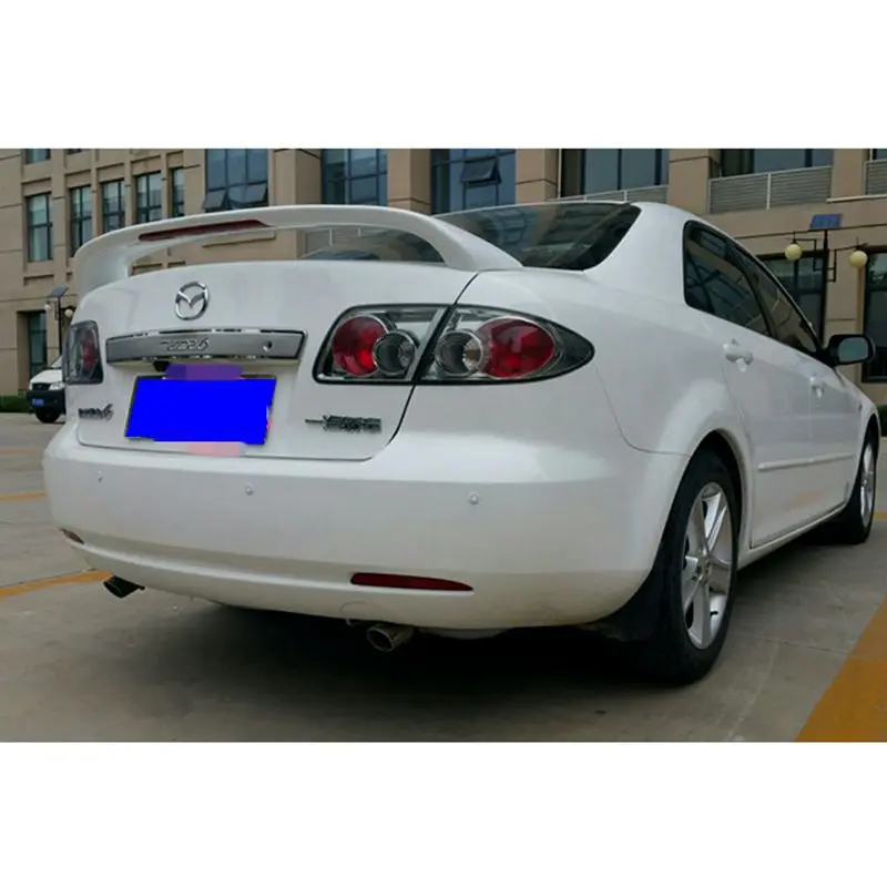 For Mazda 6 Spoiler 2003-2013 Spoiler High Quality ABS Material Car Rear Wing Primer Color Rear Wing Spoiler With Led Light