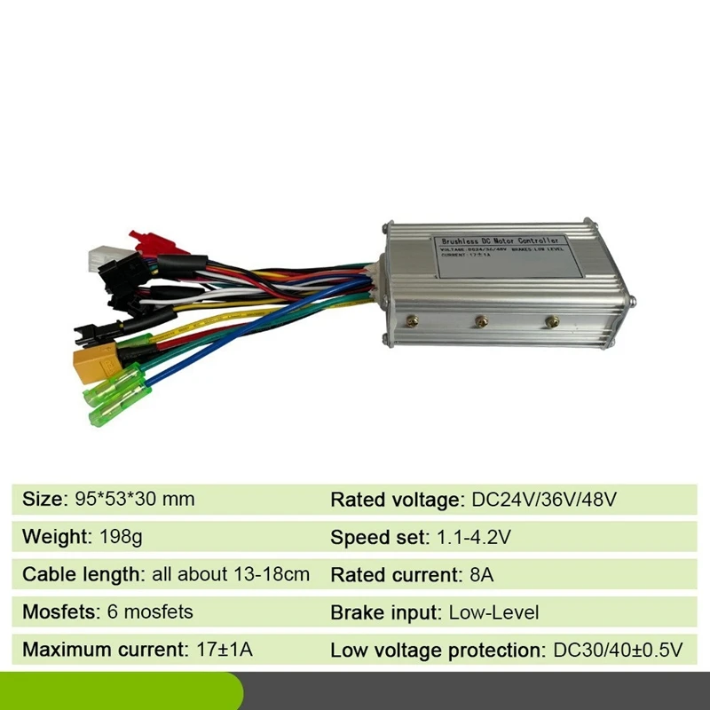 17A Tri-Mode Controller Kit 36V 48V 350W For Electric Bike Motor Conversion Kit With UKC3 Display Gauge