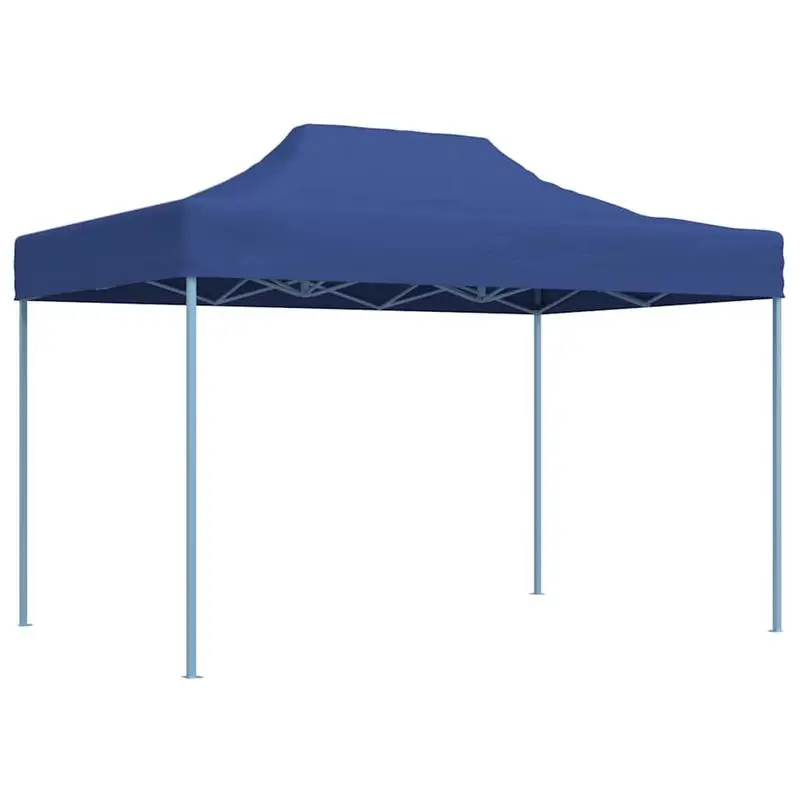 Gazebo pliable 3x4m avec structure en acier, hauteur réglable, bleu, idéal pour les fêtes de jardin et les stands de marché