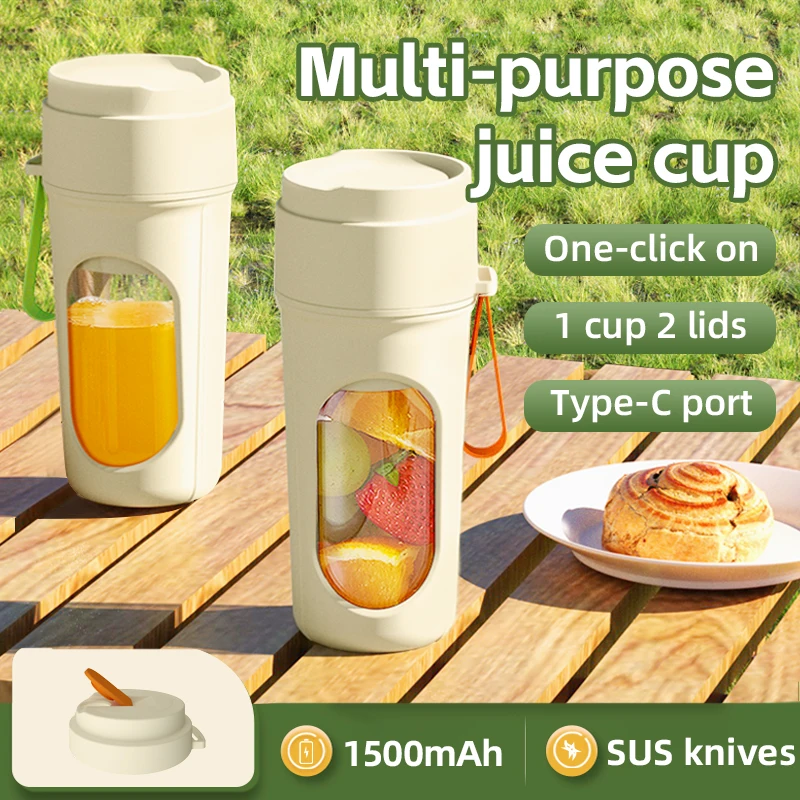 Draagbare blender Juicer Fruitmixers Oplaadbare Smoothie Juicer Cup Squeezer Juice Maker Veiligheidsslot ontwerp Cup deksel cadeau