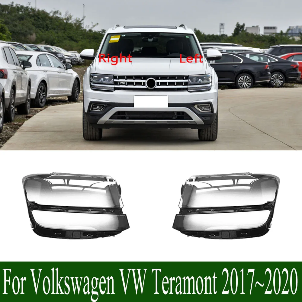 For Volkswagen VW Teramont 2017~2020 Plexiglass Front Headlamp Transparent Lampshade Lamp Shell Masks Headlight Cover Lens