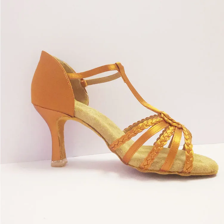 Party Ballroom Girls Training Shoes Tan Latin Sandals Womans Comfortable Dancing Heels Brand SoftSoleforFemale Salsa London