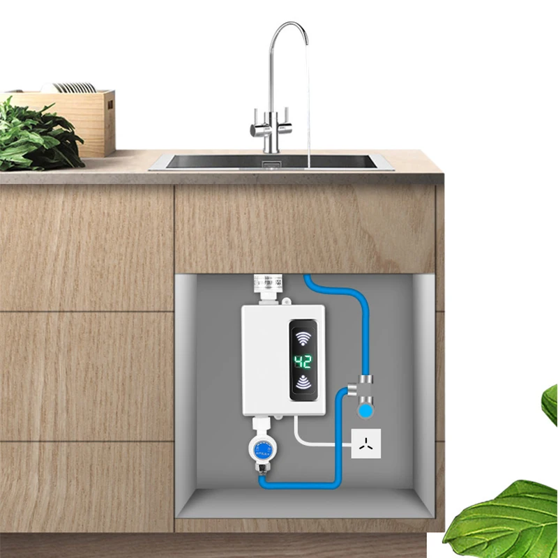 

3000W 220V Water Heater Bathroom Kitchen Instant Electric Hot Water Heater Tap Temperature Display Faucet Shower Tankless Tap