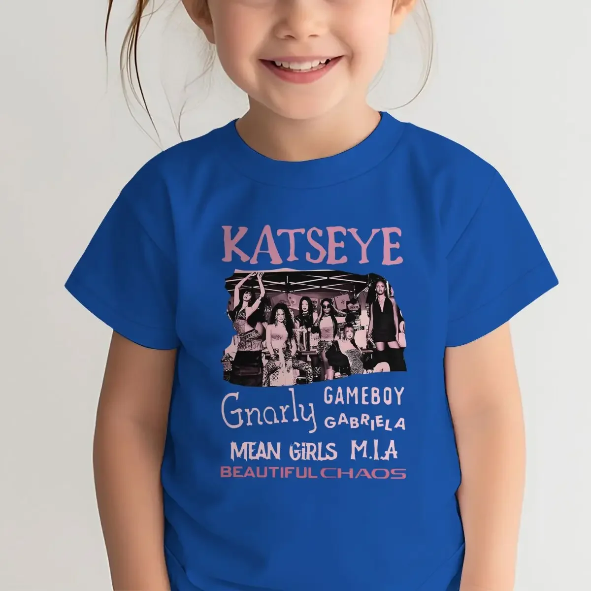 Jugendliches Mädchen-Baumwoll-Streetwear-T-Shirt mit Katseye-Print, Kinder-Sommerkleidung, Mädchen-Kurzarm-T-Shirt, modische Oberteile für Kinder – Detail 5