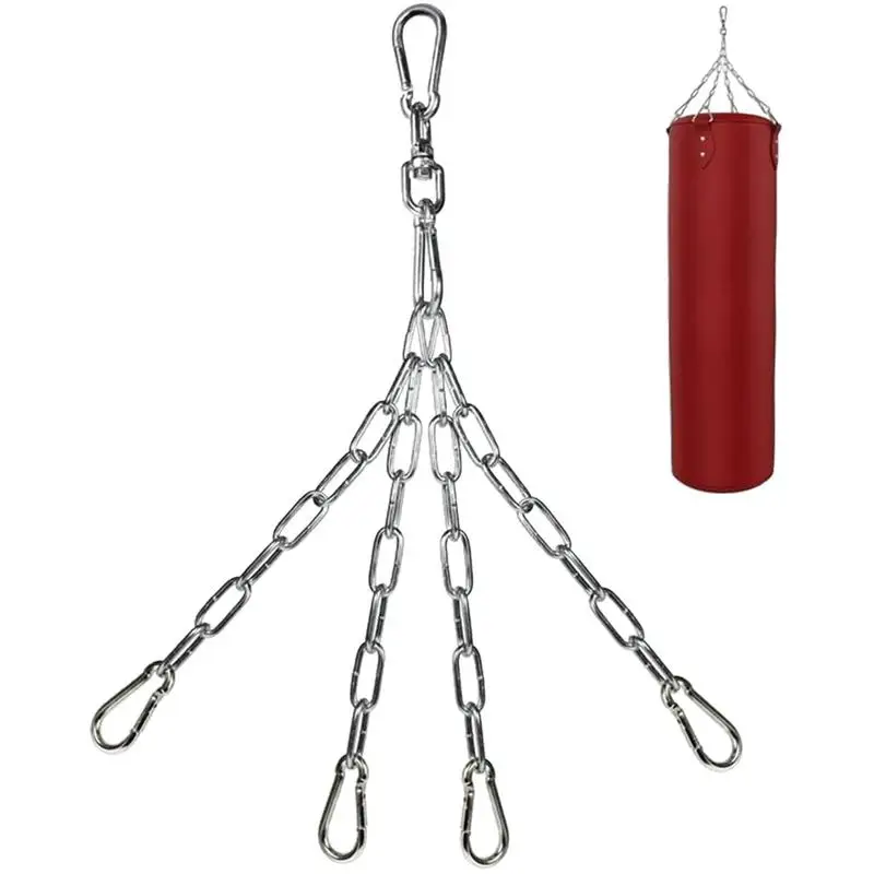 Boxing Heavy Bag Chains Hooks For Heavy Bag Supports 154 Lbs Punching Bag Hanger Metal Chains With Hooks 360-Degree Rotation For