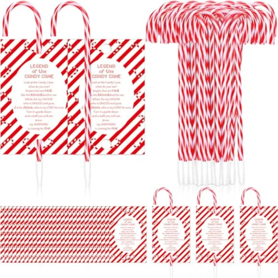 

Sets Christmas Candy Cane Pens Favors Christian Pens with Legend of Candy Cane Cards Xmas Jesus Ballpoint Pen with Black Ink Ch